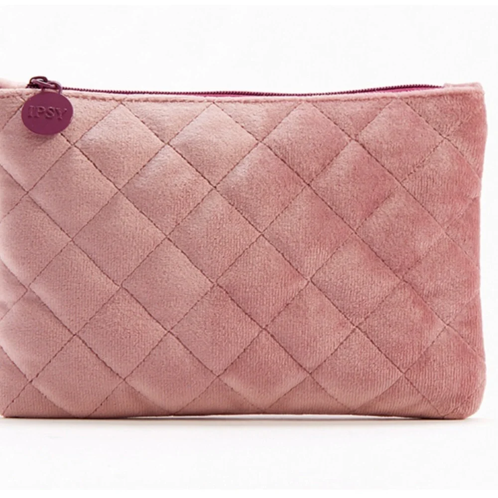 Ipsy Pink Velvet Glam Cosmetic Bag